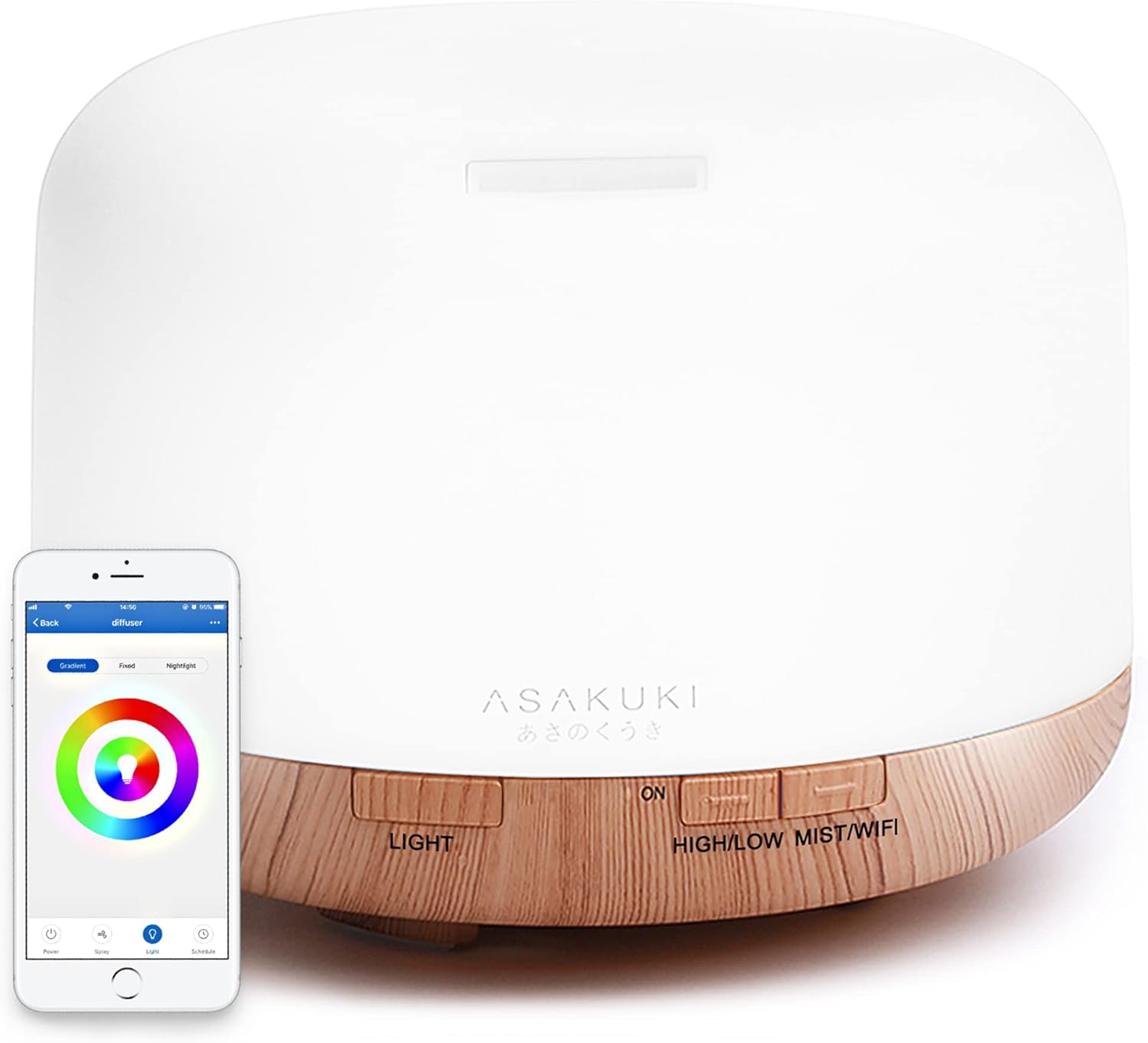 ASAKUKI 500ml Premium, Essential Oil Diffuser with Remote Control, 5 in 1 Ultrasonic Aromatherapy Fragrant Oil Humidifier Vaporizer, Timer and Auto-Off Safety Switch