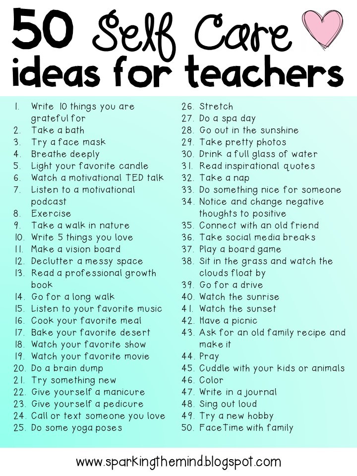 Self-care Ideas For Teachers During The School Year?